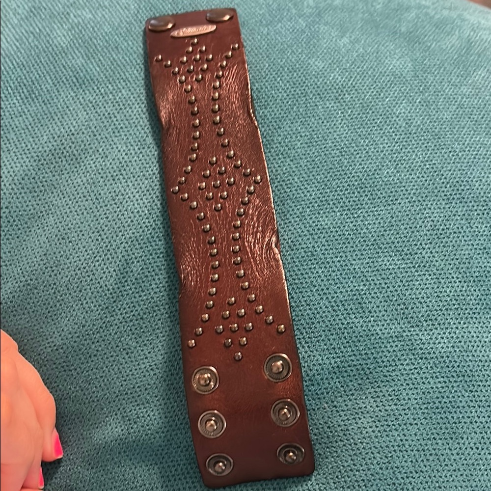 Plunder Brown Leather Studded Belt